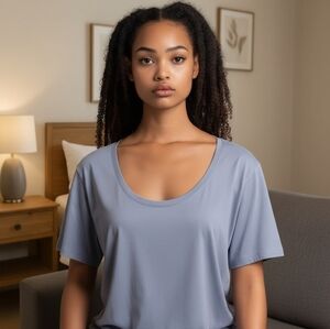 Nwt New! H&M Women's Short Sleeve Gray Tee Xl Scoop Neck